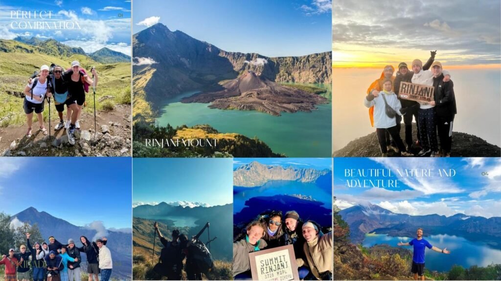 Mount Rinjani trekking moments collage