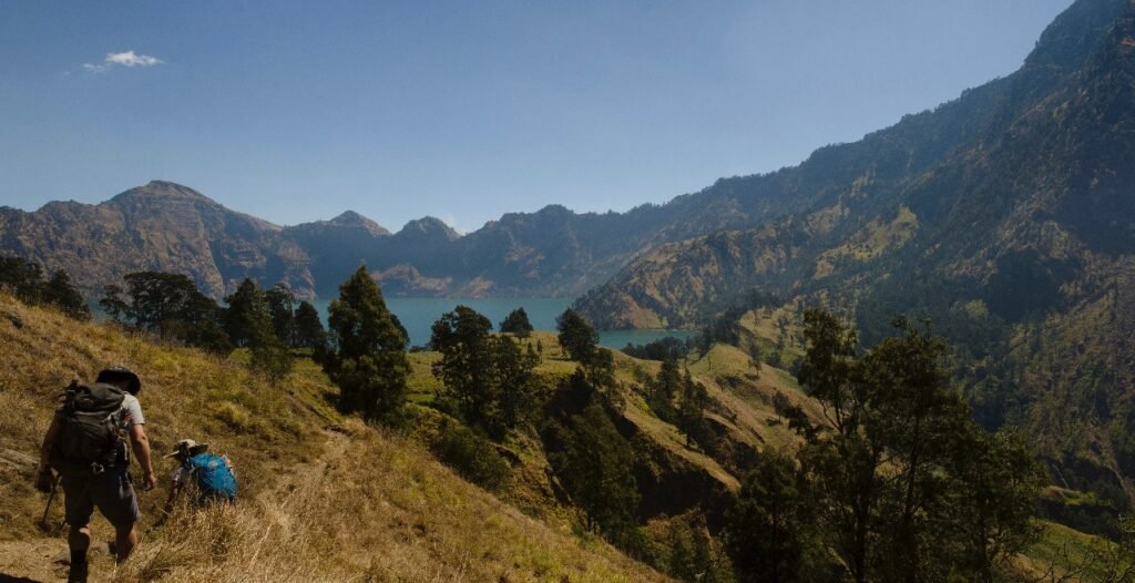 Trekking path on Mount Rinjani